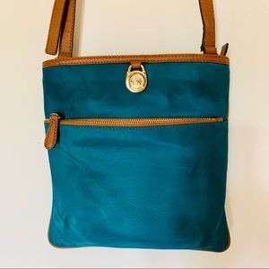 Michael Kors Teal Kempton Nylon Crossbody Bag